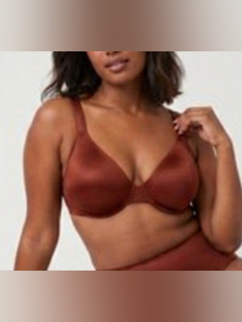 Spanx Bra New Unlined Satin Full Coverage 34D New with tags. Rust